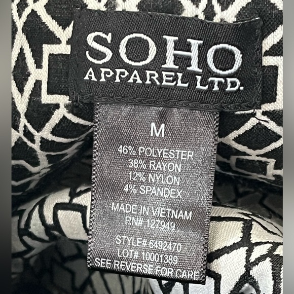 SOHO APPAREL LTD. Black & White Stretchy Pencil Skirt M - Picture 9 of 10